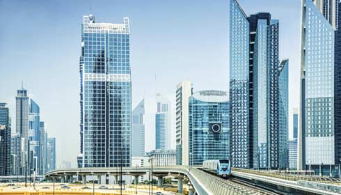 Modern skyscrapers in smart city Dubai United Arab Emirates