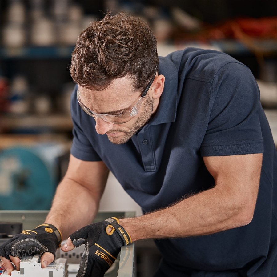 engineer working with equipment