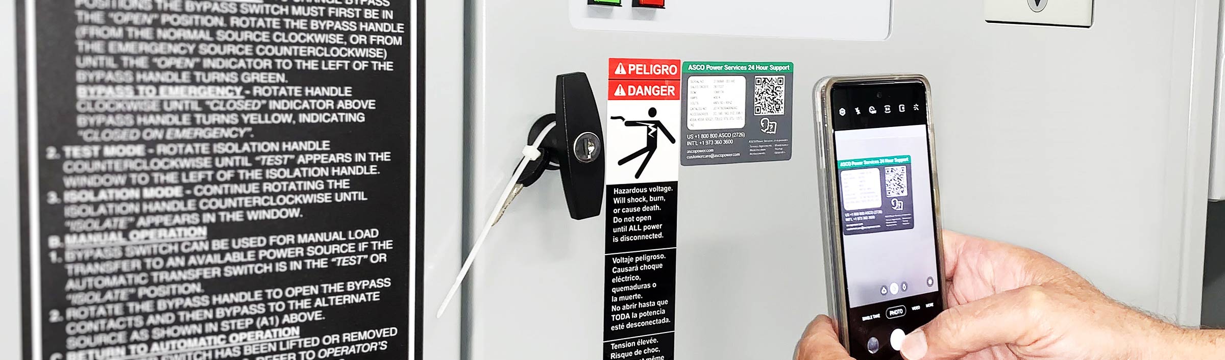 A man scanning QR code by his smartphone