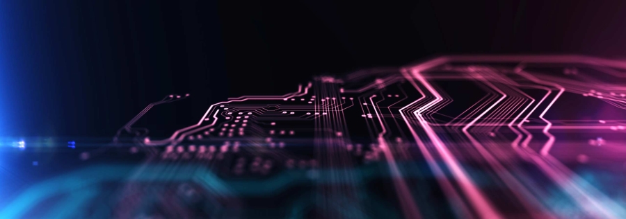 Technology background PCB and code