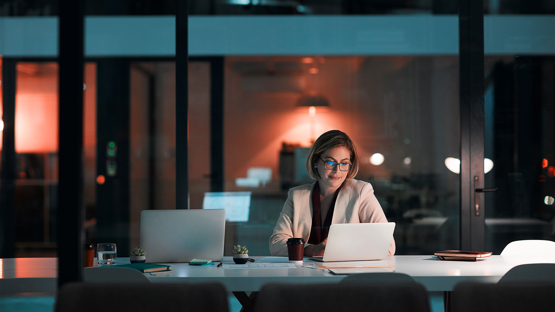 woman working on her laptop
