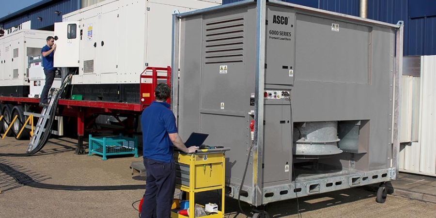 ASCO 6180 resistive reactive load bank testing a diesel generator