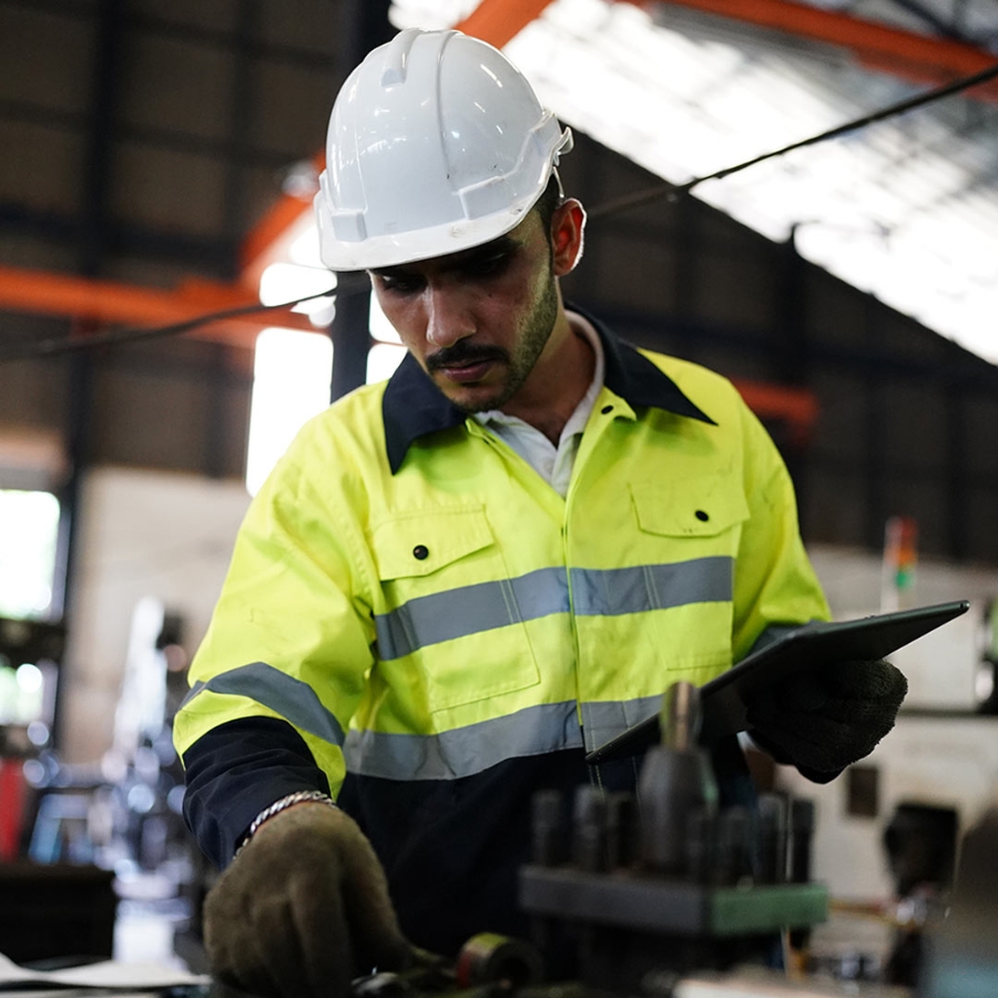 Man Working With Tablet