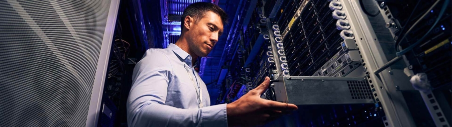 IT Professional Working in Data Center