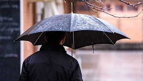 Man in an umbrella