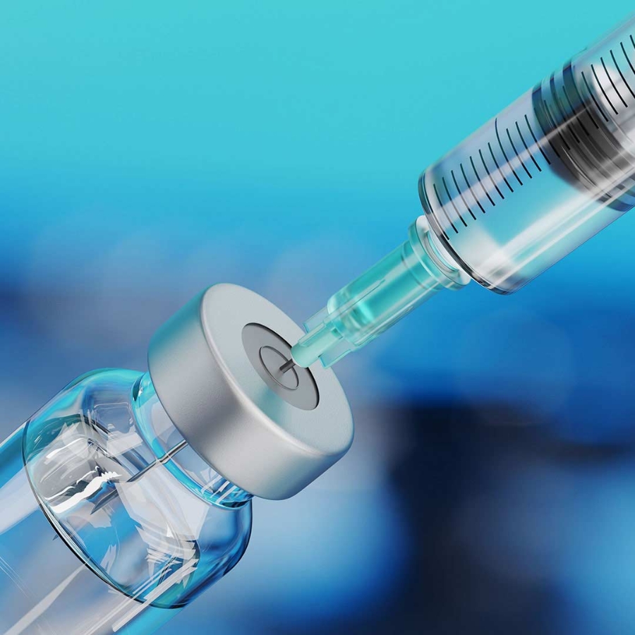Close up of a syringe