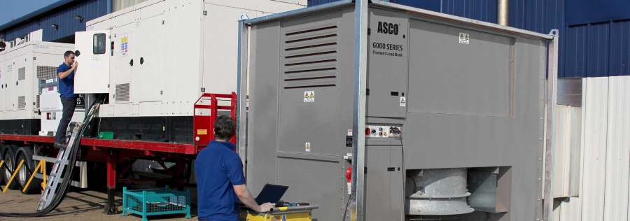 An ASCO 6180 performing a load test on a diesel generating set