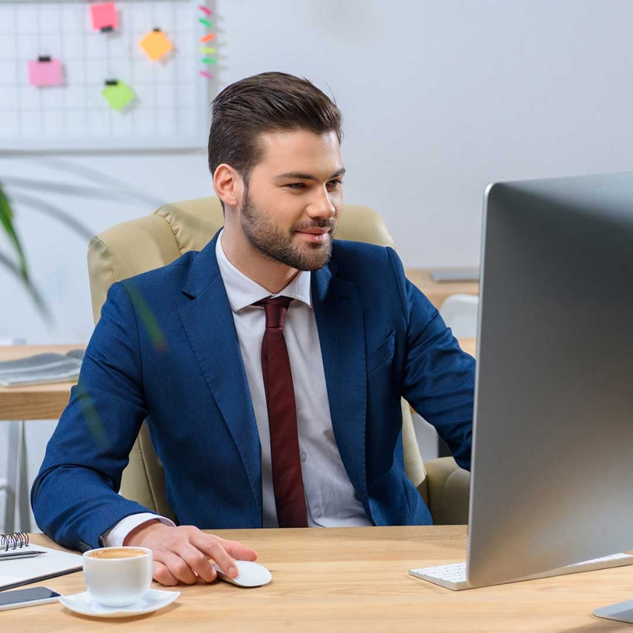 Man using a laptop