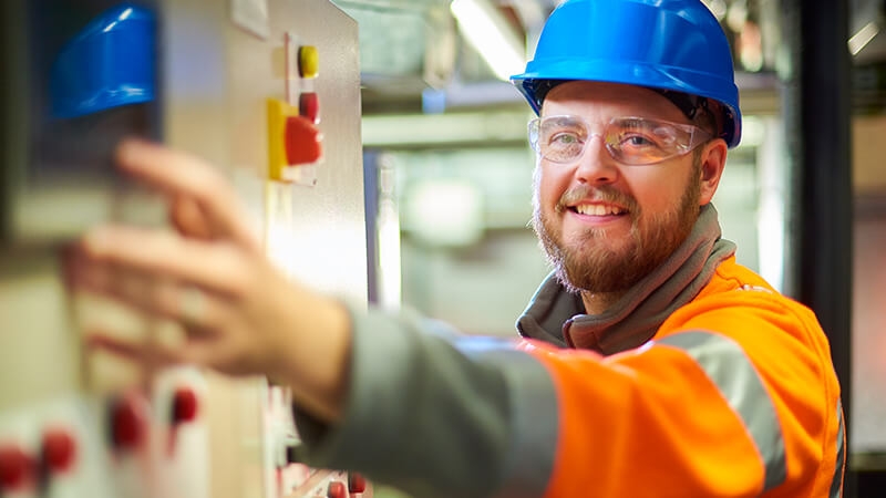 Engineer in a datacenter